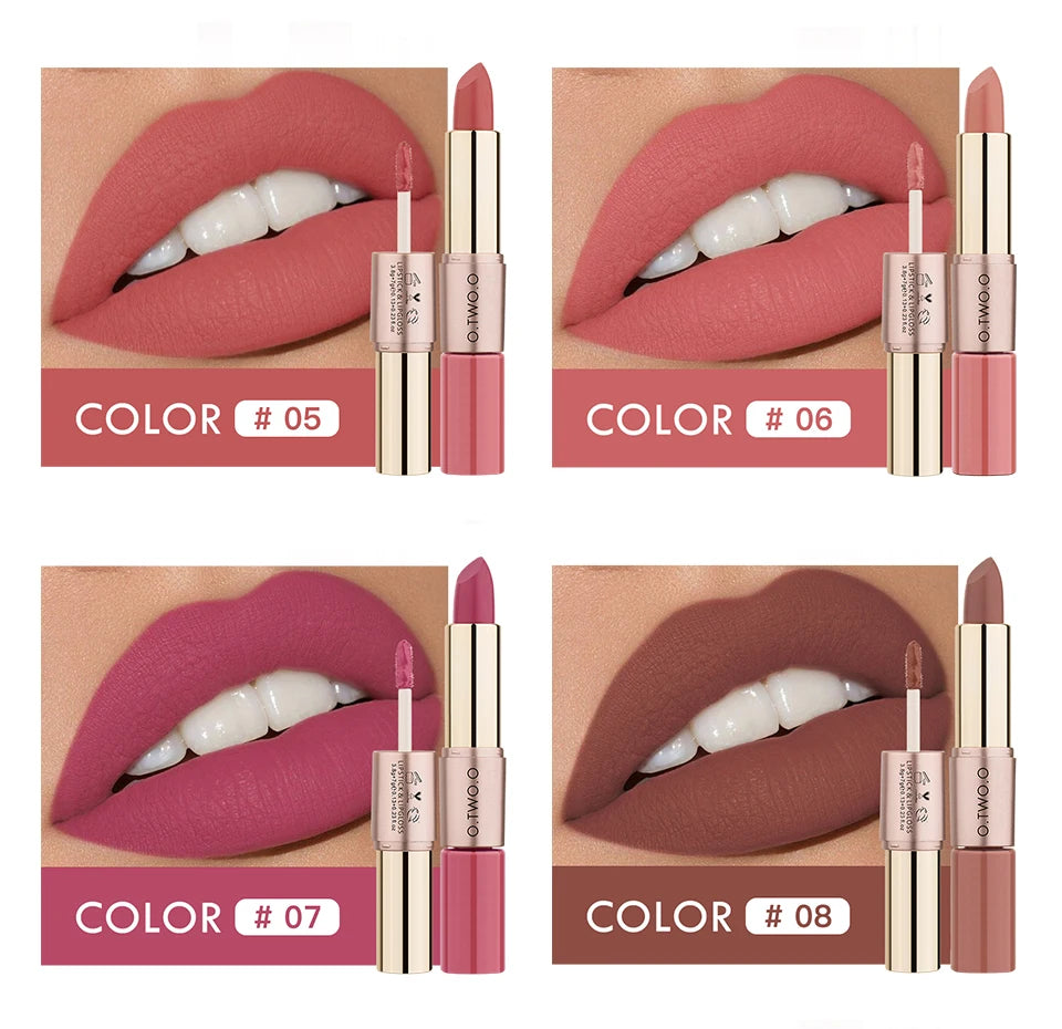 O.TWO.O 12 Colors Makeup Lipstick Lip Gloss Sexy Red Lip Stick Waterproof Moisture Lips Cosmetics Matte Lipsticks - Seprincess