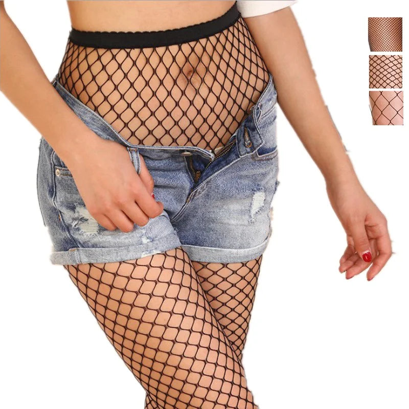 Women Fishnet Sexy Stockings Multicolor Plus Size Pantyhose Colored Mesh Red  Fishnets Tights Anti Hook Nylon Panty