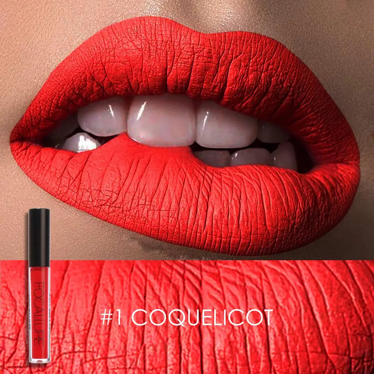 FOCALLURE Waterproof Liquid Lipstick Batom Red Velvet Lip Tint Brown Nude Matte Colourful Lipstick Makeup Cosmetics Maquiagem