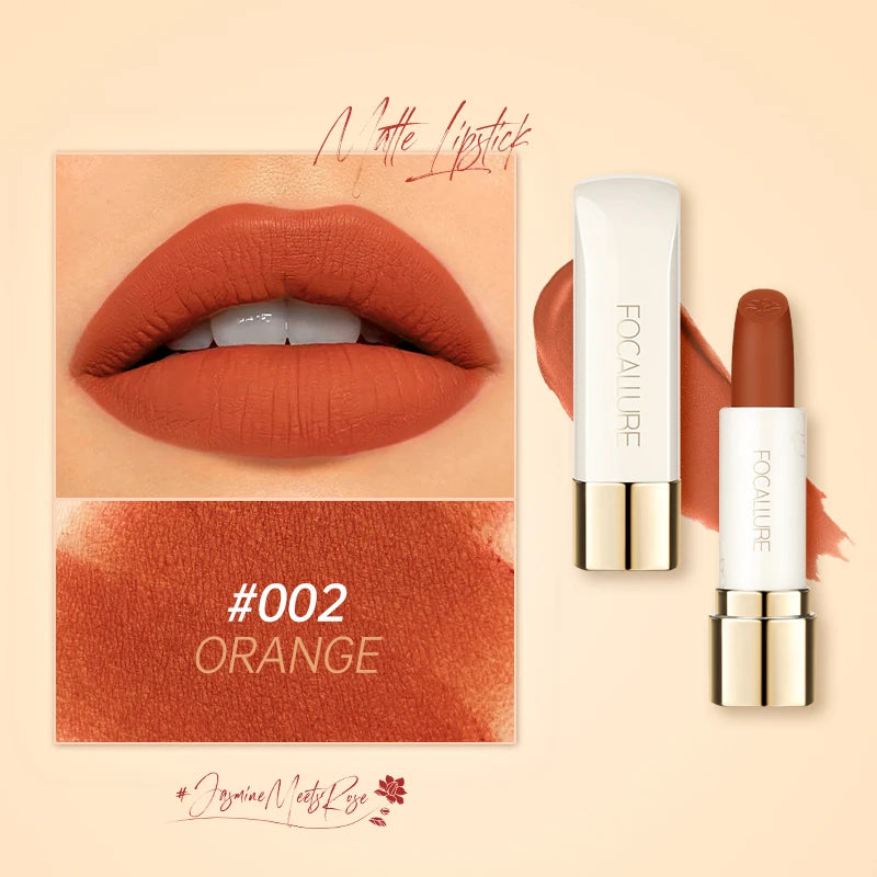 FOCALLURE Natural Matte Lipstick Waterproof Long-lasting Smooth Moisturizing Lip Balm Lightweight Lip Glaze Makeup Cosmetics