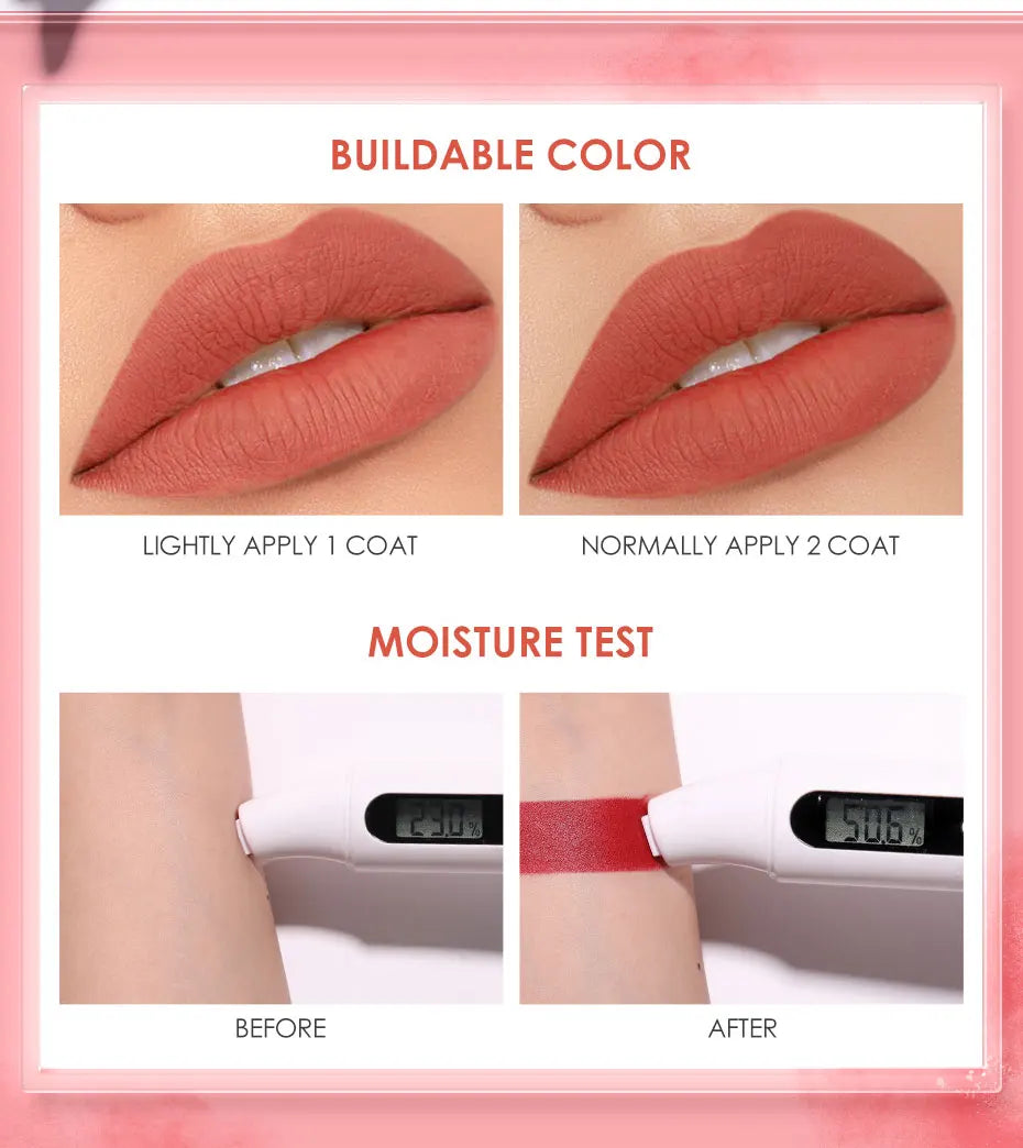 FOCALLURE 12 Colors Long-lasting Matte Lipbalm Waterproof Shimmer Lipstick Mental Glitter Lip Tint Cosmetics Makeup for Women - Seprincess