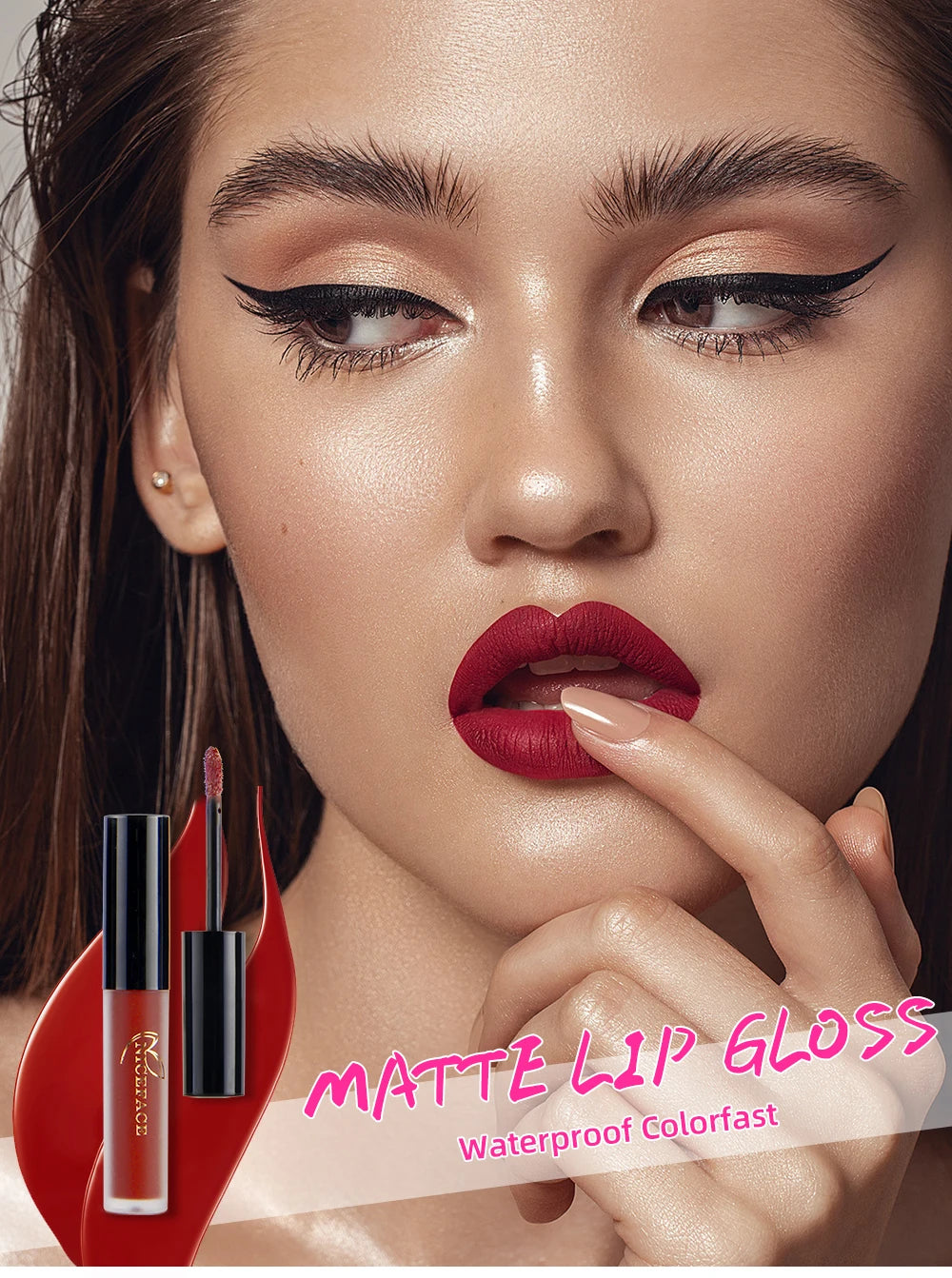 NICEFACE Hot Color Lip Gloss Waterproof Matt Lipgloss Lasting Nude Liquid Lipstick Cosmetic Sexy Women Lip Tint Makeup Lip Stain - Seprincess