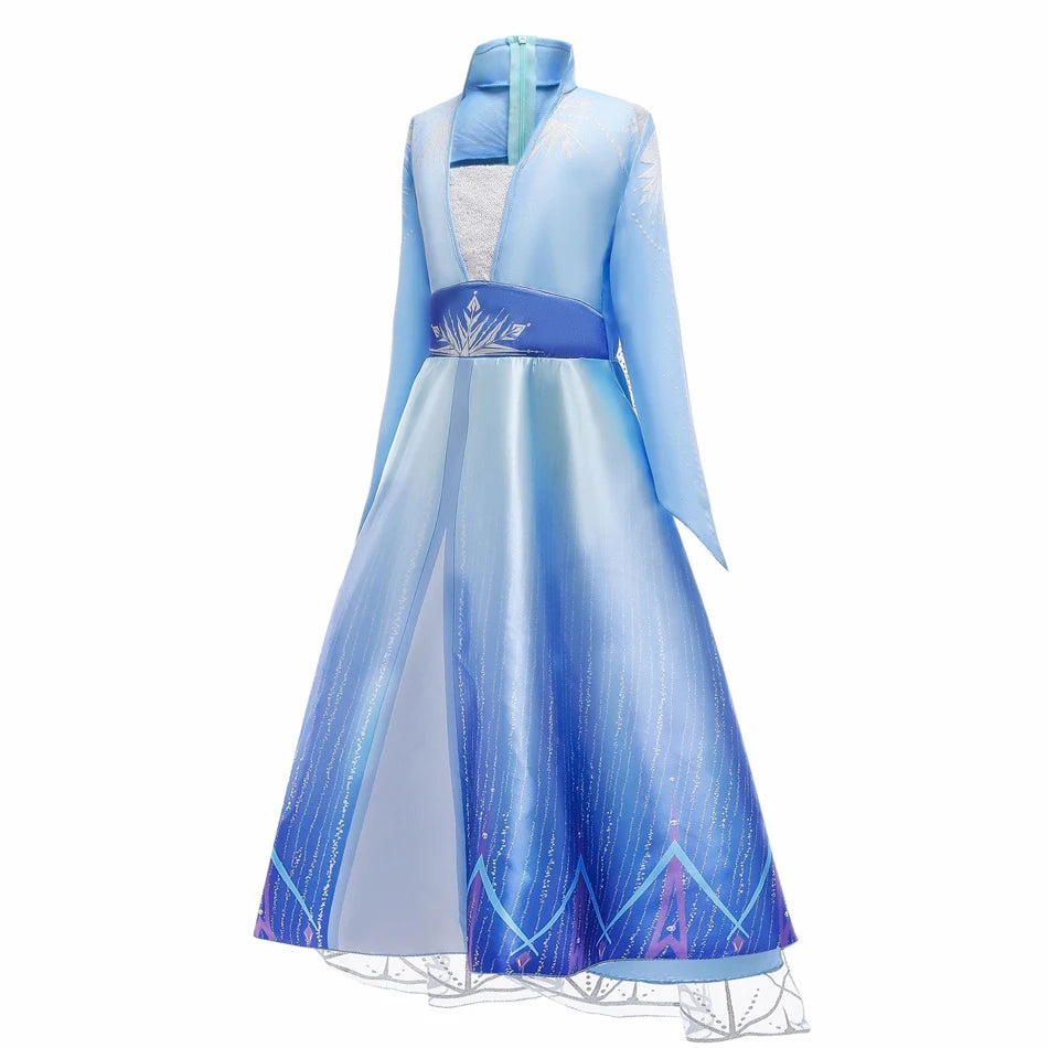 Frozen Girls Dress Elsa 2 Princess Cosplay Costume Kid Fancy Children Gowns Vestidos Snow Queen Disney - Seprincess