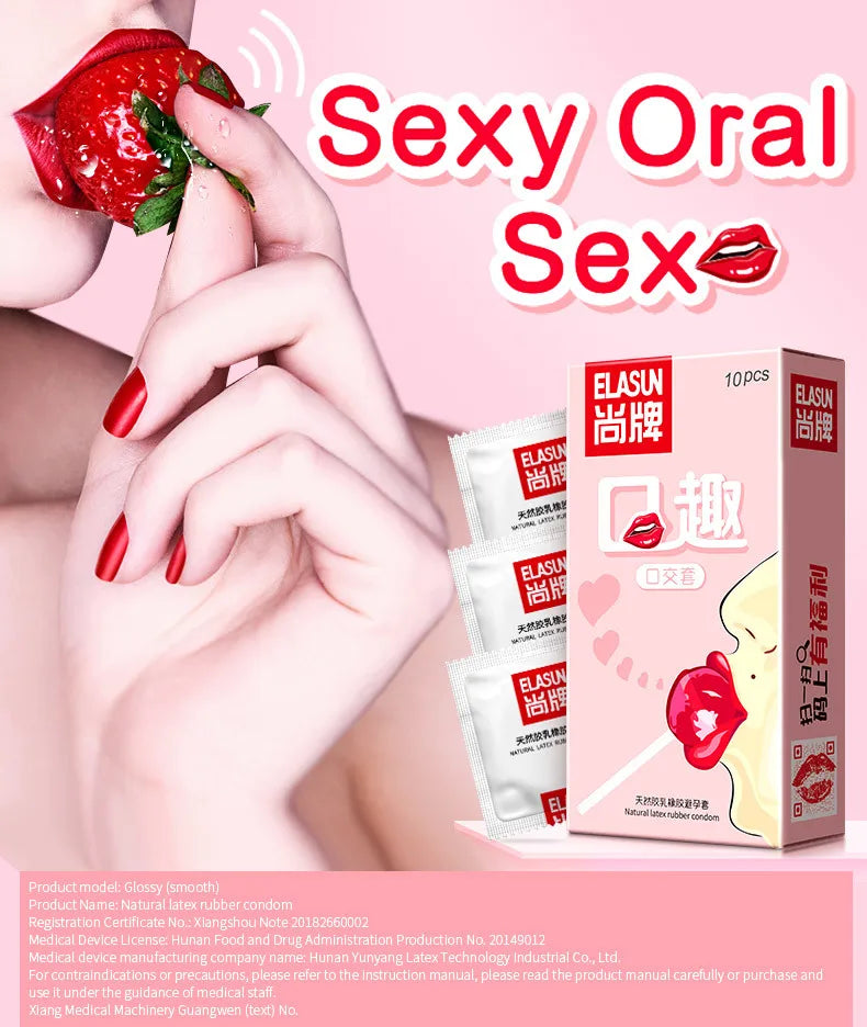 10pcs Oral Sex Condoms Fruit Taste Specifically Adult supplies Blowjob Ultra Thin Sleeve For Penis Vaginal Stimulation Sex Toys - Seprincess