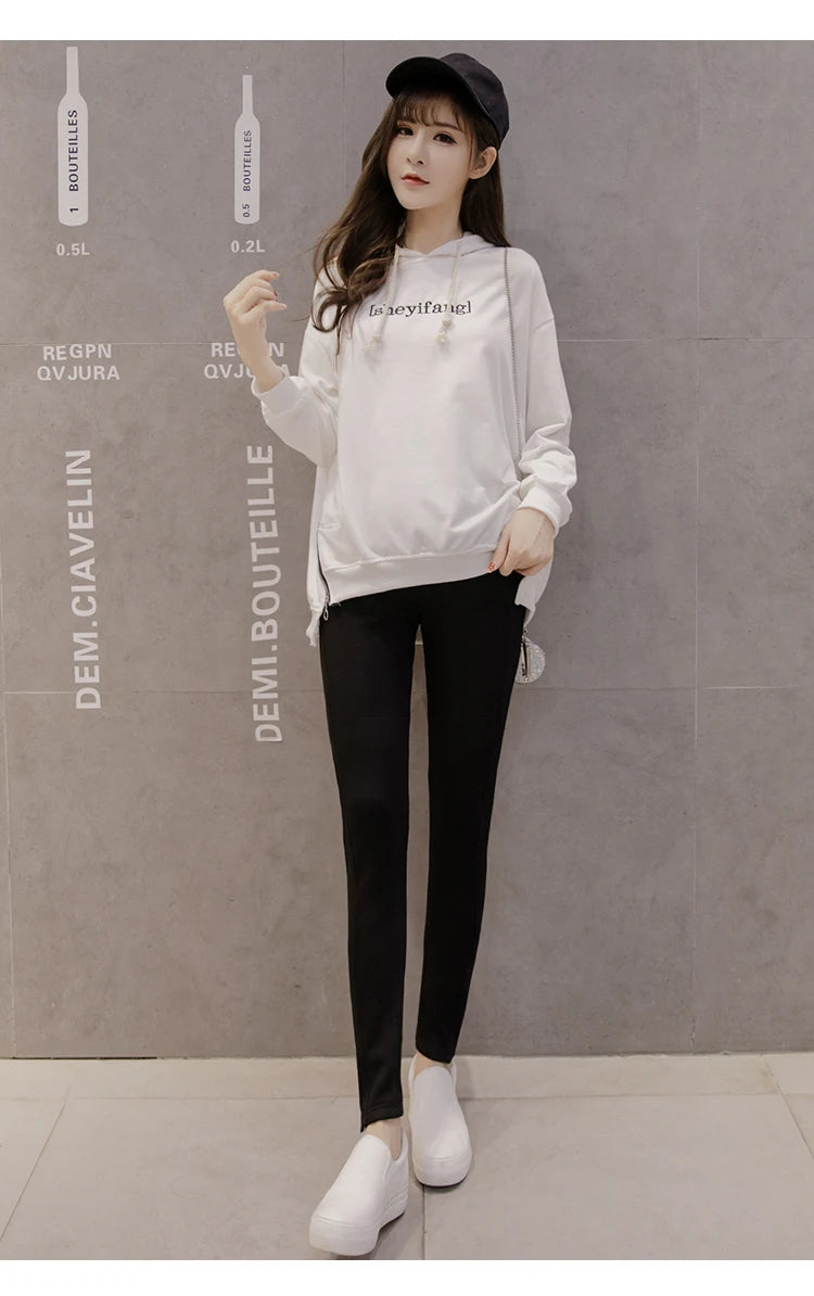 Winter Thicken Warm Cotton Plus Velvet Maternity Legging Thermal Fleece Pencil Pants for Pregnant Women Casual Pregnancy