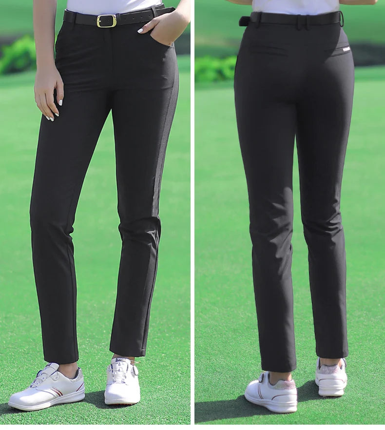 Pgm Women Spring Casual Golf Trousers Slim Fit Golf Pants Ladies High Waist Pants Autumn Quick Dry Breathable Sports Pants XS-XL