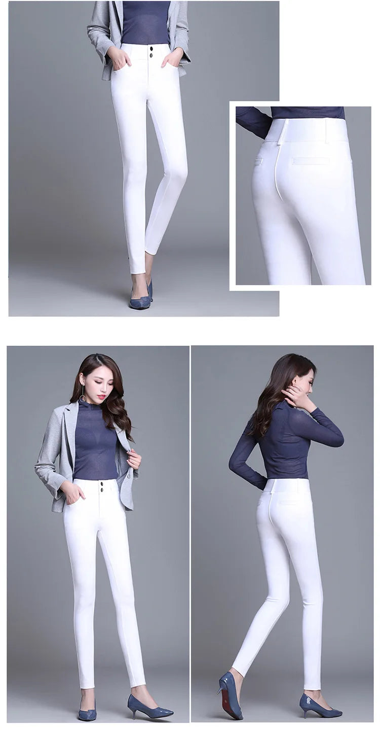 2022 New Fashion High Waist Autumn Winter Women Thick Warm Elastic Pants Quality S-5XL Trousers Tight Type Pencil Pants