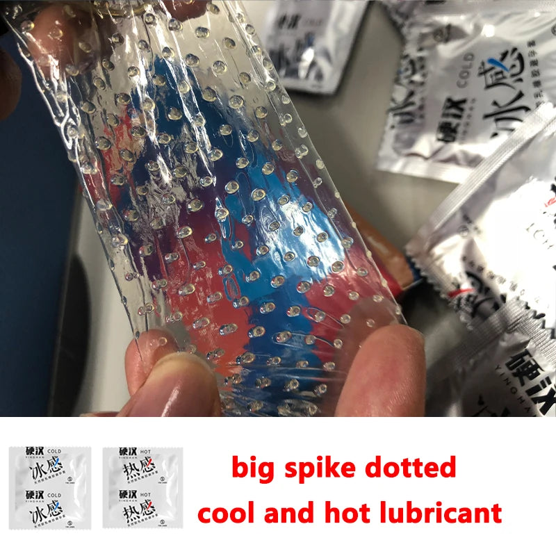 Super Dotted Large Spiked Condom Sex Toys Adult Supplies Natural Rubber Special Condoms Lubricated Penis Sleeve Sex Shop For Men - Seprincess