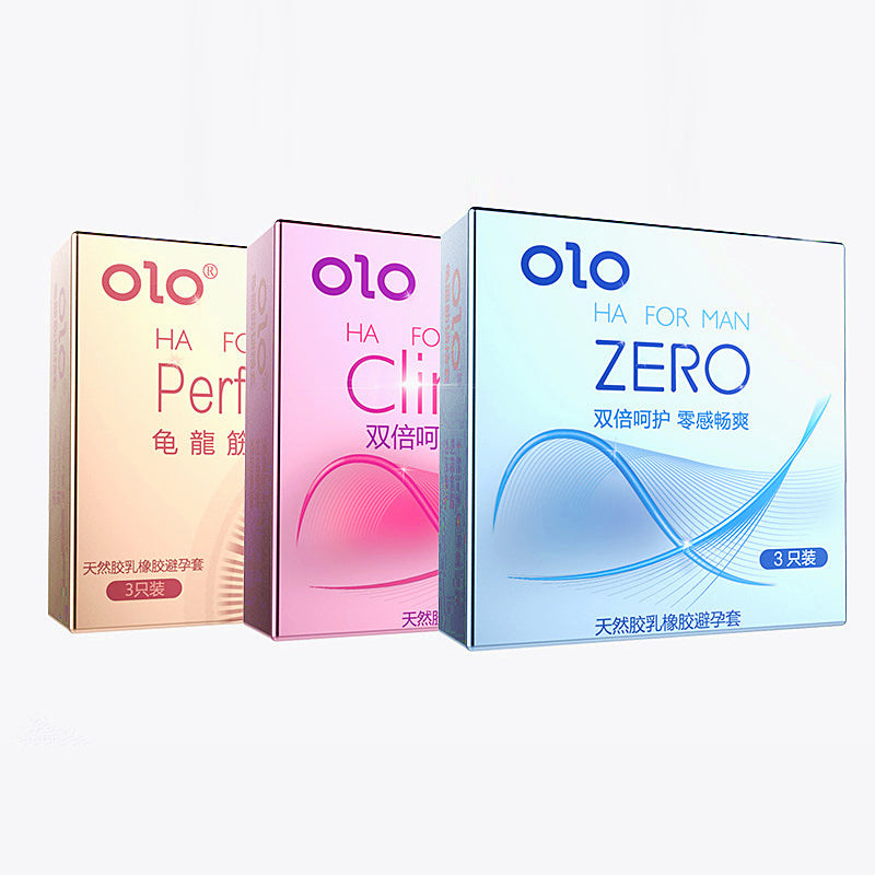 Olo Super Thin Condoms Sex Toys for Men Ejaculation Delay Hyaluronic Acid Condom Ultra-Thin Latex Penis Sleeve Sex Products - Seprincess