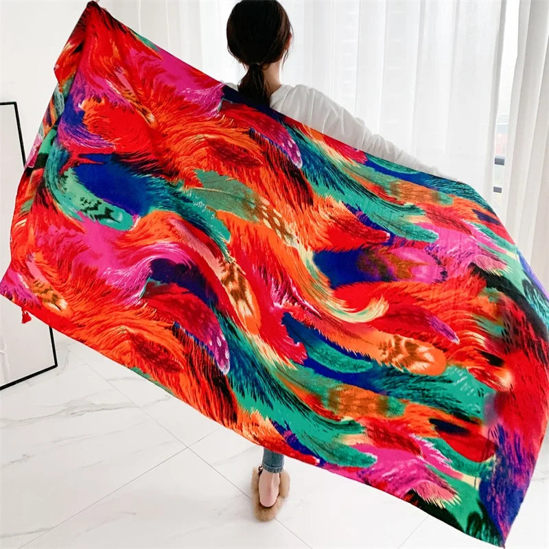 20 styles 90x180cm Cotton linen Summer Beach Dress Bikini Cover-ups Sarong Wrap Scarf Women Brazilian Swimsuit Bathing Cover Up - Seprincess