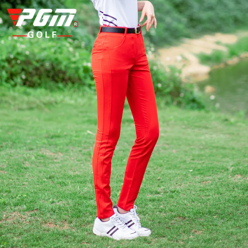 Pgm Women Spring Casual Golf Trousers Slim Fit Golf Pants Ladies High Waist Pants Autumn Quick Dry Breathable Sports Pants XS-XL