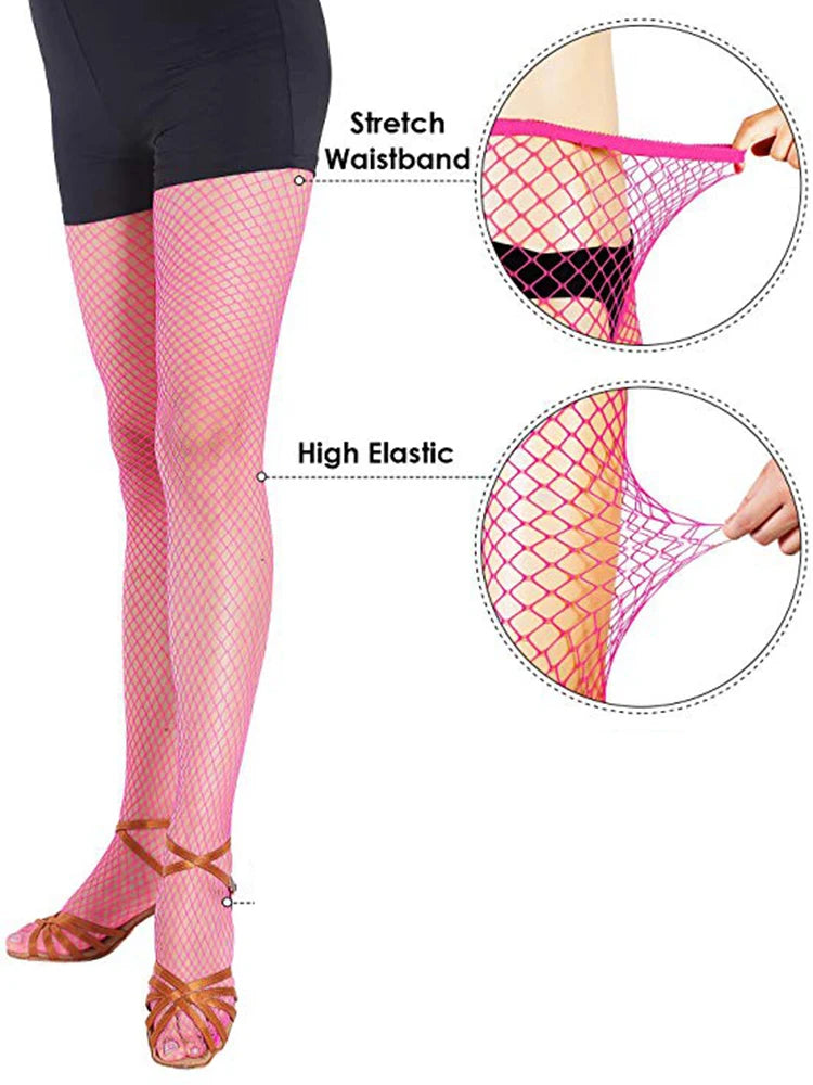 Women sexy pantyhose Multicolor fishnet stockings colored mesh fish nets tights seamless nylon dance collant panty plus size