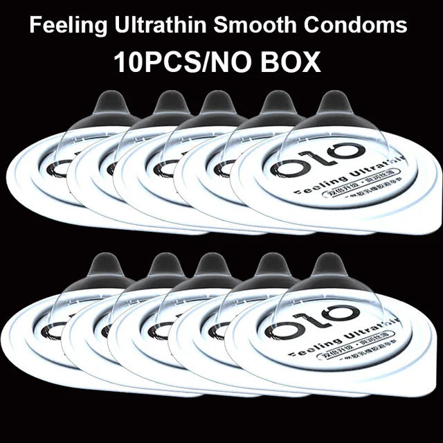 Super Ultra Thin Condoms For Men OLO Intimate Condone Good Sex Products Natural Rubber Latex Penis Sleeve long lasting  condom