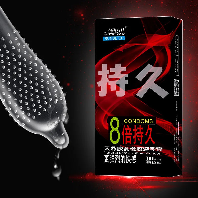 Ultra Sensitive Condom with Mace Pointed Design 10 PCS Lubricated Latex Condom Natural Feeling Safety Sex Accessories - Seprincess