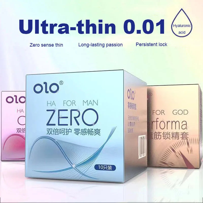 Super Ultra Thin Condoms For Men OLO Intimate Condone Good Sex Products Natural Rubber Latex Penis Sleeve long lasting  condom - Seprincess