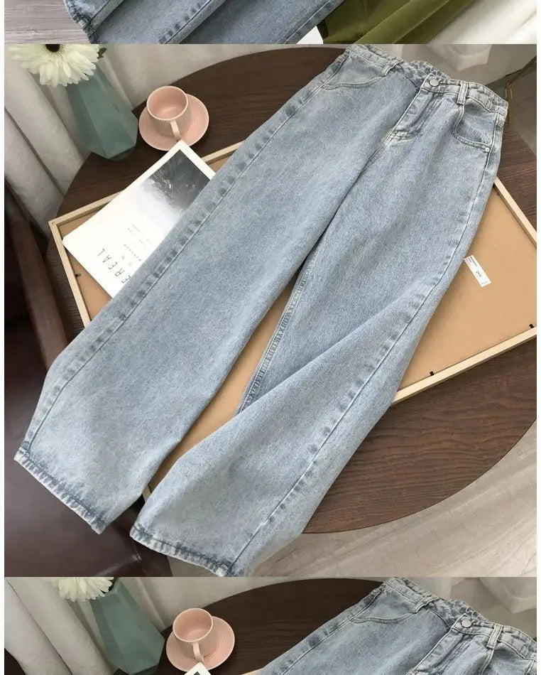 streetwear high waist women's fashion jeans woman girls women wide leg pants trousers female jean femme denim bagge mom jeans