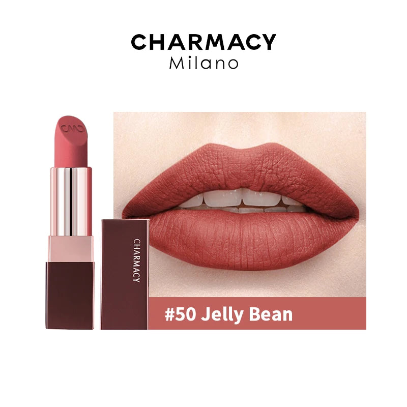 CHARMACY Waterproof Durable Easy To Wear Lipstick Natural Matte Red Velvet Lip Stick Lip Coloring Makeup Women Beauty Cosmetics