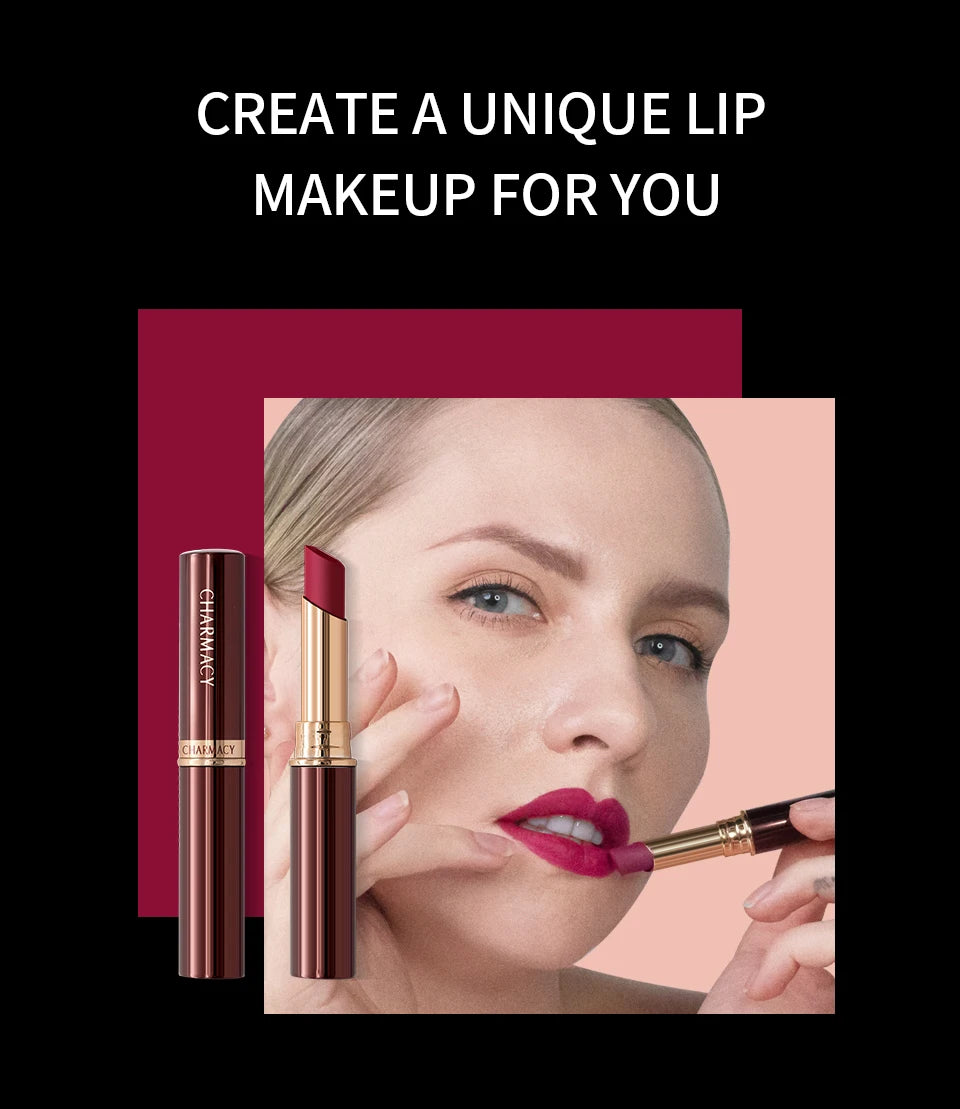 CHARMACY New Colors Waterproof Velvet Lipstick Easy To Wear Water-resistant Lip Stick Long-Lasting Matte Lip Makeup Cosmetic - Seprincess