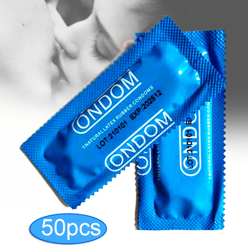 50pcs Hyaluronic Acid Condom Cock Penis Sleeve Natural Latex Lubrication Ultra Thin Condom Contraception Supplies Adults Sex Toy - Seprincess