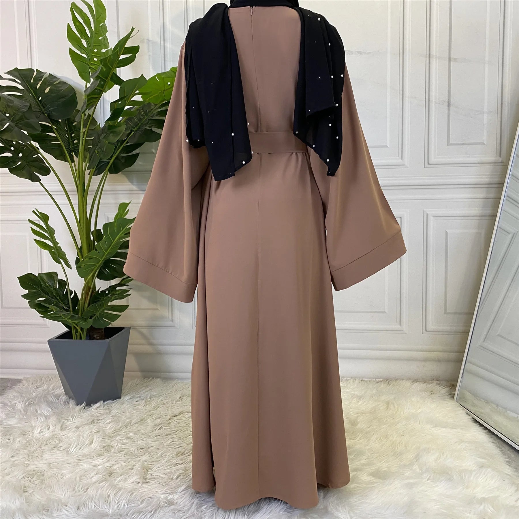 Muslim Fashion Hijab Dubai Abaya Long Dresses Women With Sashes Islam Clothing Abaya African Dresses For Women Musulman Djellaba - Seprincess