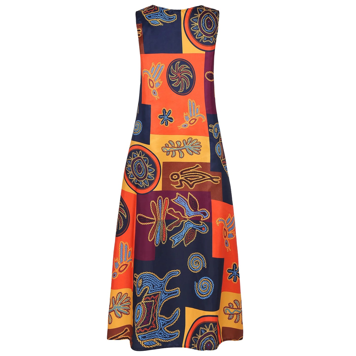 Summer Bohemian Sundress Vintage Sleeveless Women Floral Printed Maxi Long Dress Casual Dress Robe Femme Party Vestido Sarafans