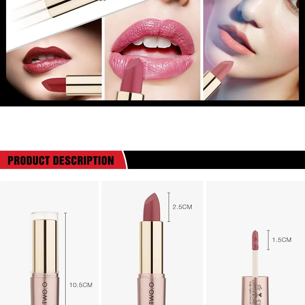 O.TWO.O 12 Colors Makeup Lipstick Lip Gloss Sexy Red Lip Stick Waterproof Moisture Lips Cosmetics Matte Lipsticks - Seprincess