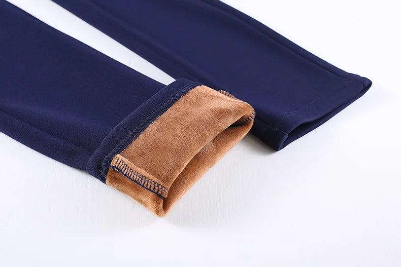 Winter Velvet Thick Warm Pants For Women Skinny Stretch Fleece Pencil Pants High Waist Solid Black Blue Trousers Female