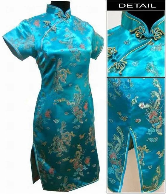 Vintage Chinese style Mini Cheongsam New Arrival Women's Satin Qipao Red Summer Sexy Party Dress Mujer Vestidos S-6XL - Seprincess