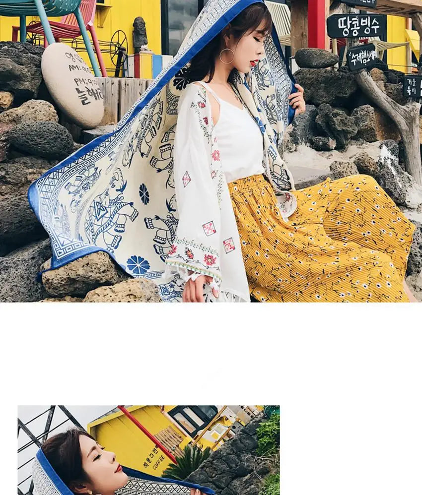 2018 New 90x180cm Twill cotton Pareo Beach Cover-Ups Women Large Beach Dress Bikini Bathing Swimwear Cover Up Sarong Wrap Scarf