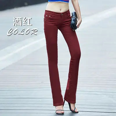 Spring and autumn new pants Slim fashion pants candy color elastic trousers large size leisure micro Flare Pants TB7805