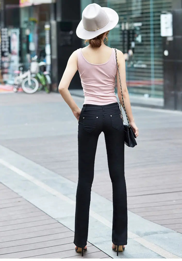 Spring and autumn new pants Slim fashion pants candy color elastic trousers large size leisure micro Flare Pants TB7805