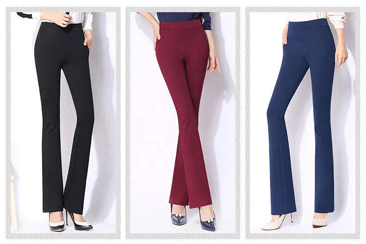 Summer stlye women office work pants High stretch cotton ladies straight pants  female High Waist trousers clothes S-XXXL 4XL