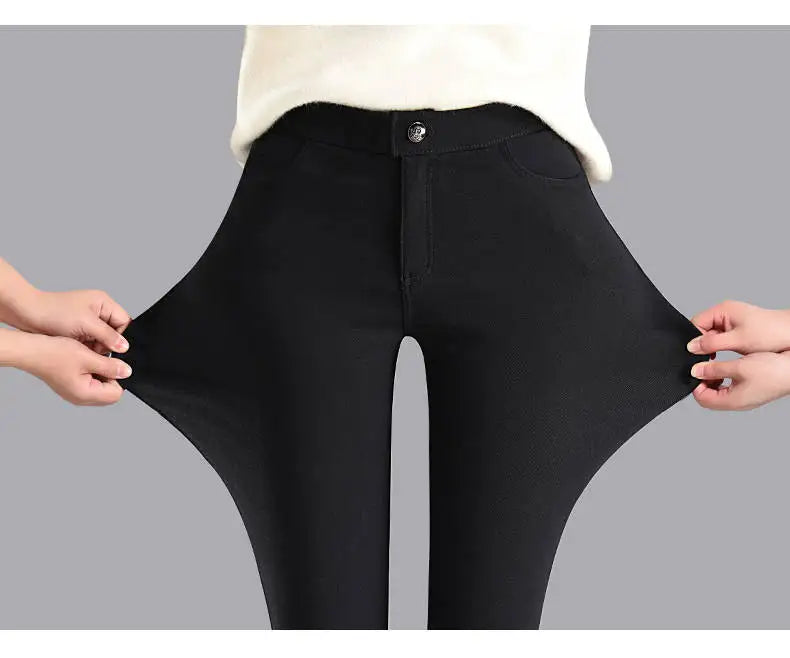 New Arrivals Fashion High Stretchy Women Pencil Jeans Skinny Pants High Wasit Female Slim Lady Pants Plus Size