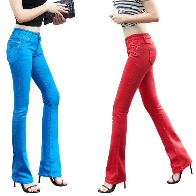 Spring and autumn new pants Slim fashion pants candy color elastic trousers large size leisure micro Flare Pants TB7805