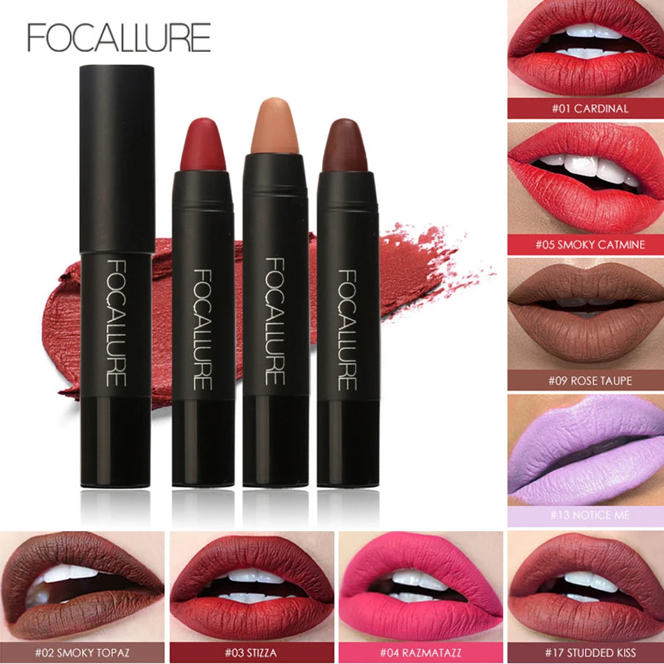 FOCALLURE Brand 19 Colors Matte Lipstick Waterproof Long lasting Cosmetic Easy to Wear Lip stick Matte Lip Batom - Seprincess