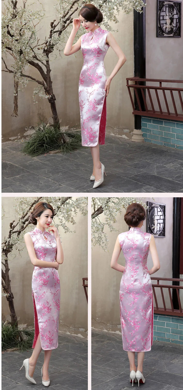 Sexy Women Sleeveless Dress Slim Cheongsam Novelty Vintage Chinese Mandarin Collar Qipao Evening Party Dress Vestidos - Seprincess