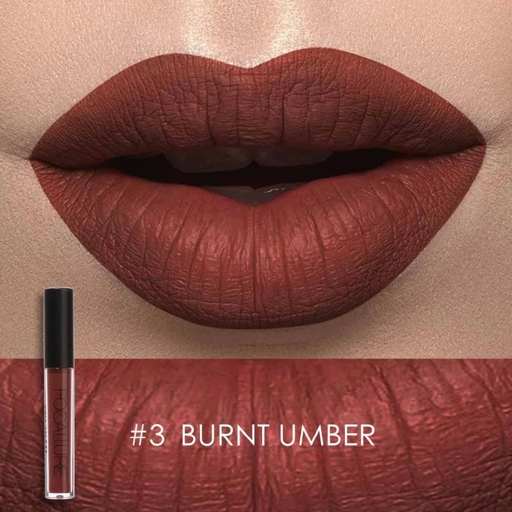 FOCALLURE Waterproof Liquid Lipstick Batom Red Velvet Lip Tint Brown Nude Matte Colourful Lipstick Makeup Cosmetics Maquiagem - Seprincess