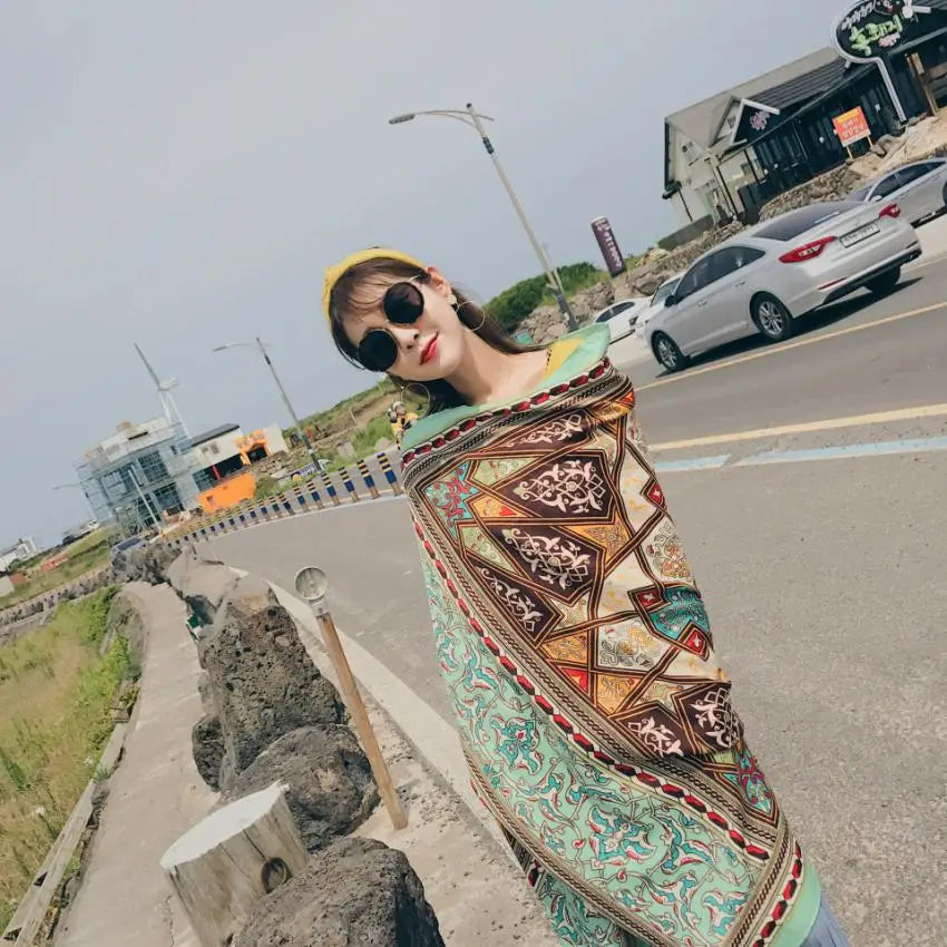 2018 New 90x180cm Twill cotton Pareo Beach Cover-Ups Women Large Beach Dress Bikini Bathing Swimwear Cover Up Sarong Wrap Scarf