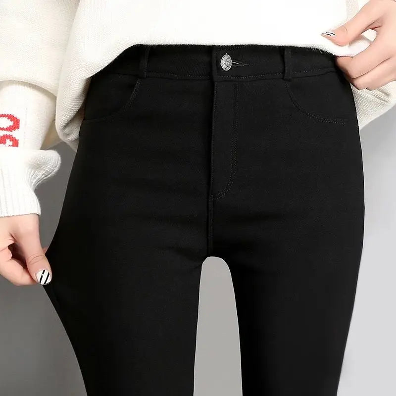 New High Elastic Skinny Pencil Jeans Stretch Black Jeans Spring Vintage High Waist Autumn Denim Spring Pants Jeans