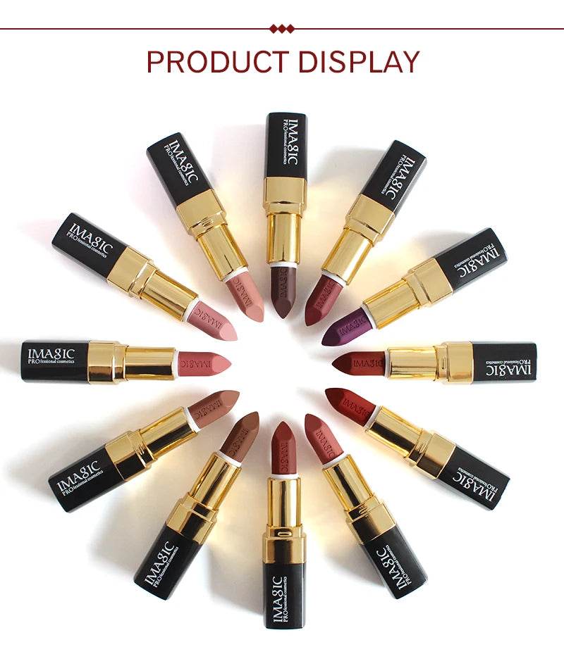 IMAGIC Lipstick Moisturizer Lips Smooth Lip Stick Long Lasting Charming Lip Lipstick Cosmetic Beauty Makeup 12 Colors - Seprincess