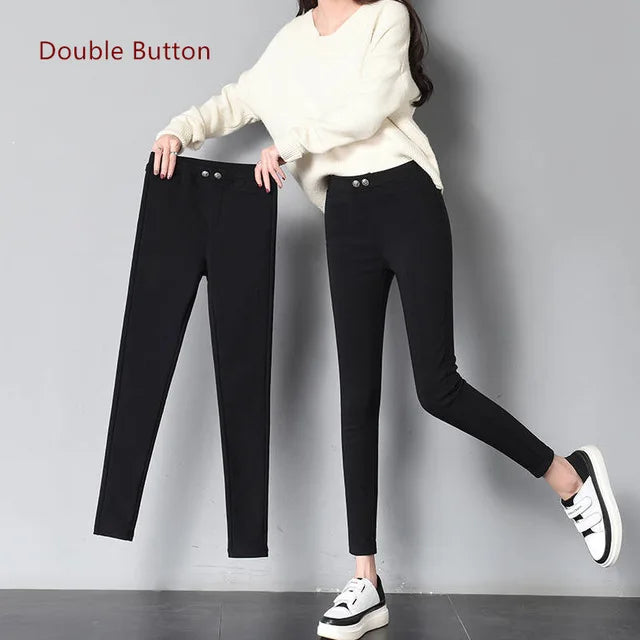 New Arrivals Fashion High Stretchy Women Pencil Jeans Skinny Pants High Wasit Female Slim Lady Pants Plus Size