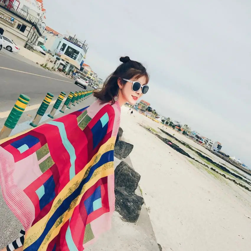 2018 New 90x180cm Twill cotton Pareo Beach Cover-Ups Women Large Beach Dress Bikini Bathing Swimwear Cover Up Sarong Wrap Scarf