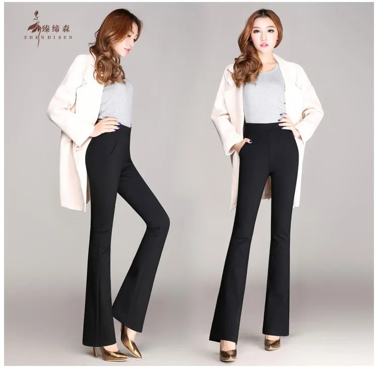 Summer stlye women office work pants High stretch cotton ladies straight pants  female High Waist trousers clothes S-XXXL 4XL