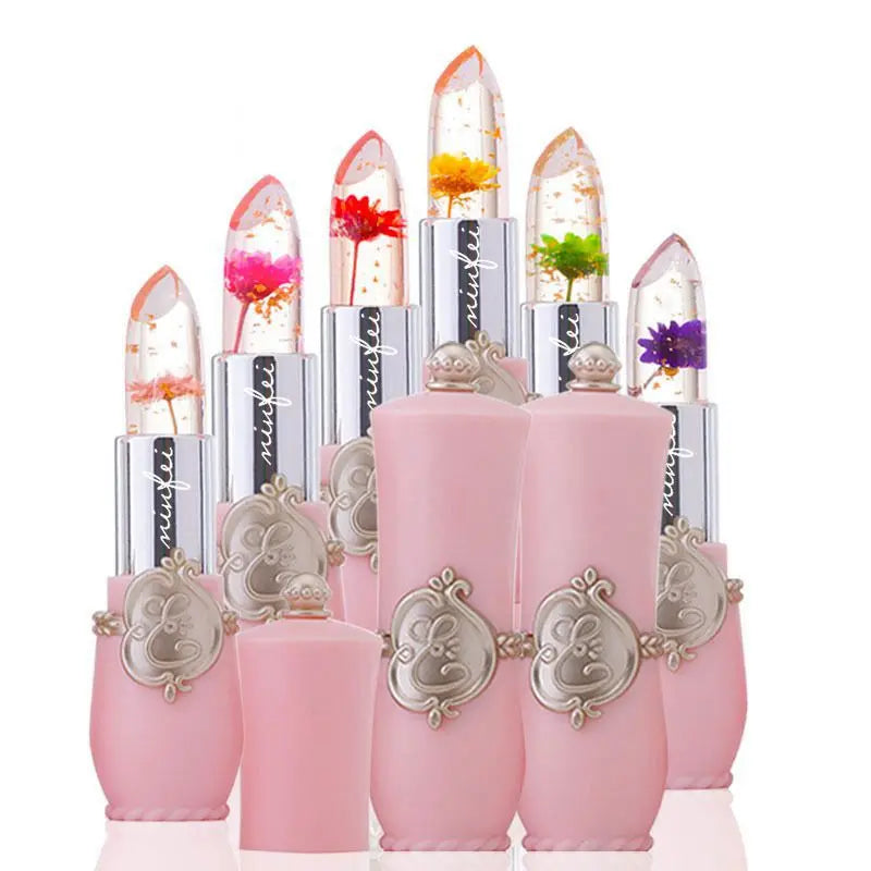 Crystal Jelly Flower Lipstick Temperature Color Changing Lip Balm Makeup Moisturizing Long Lasting Magic Lipsticks - Seprincess