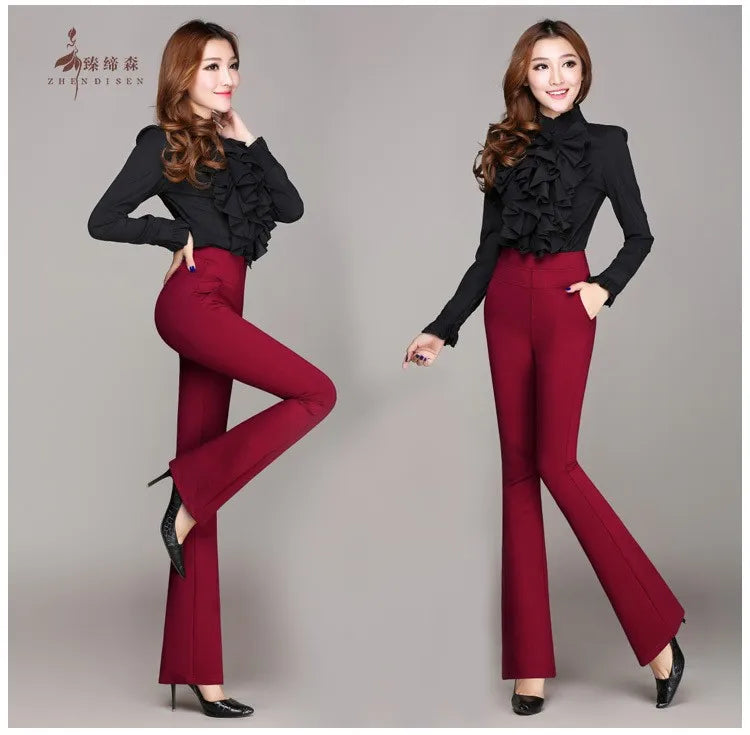 Summer stlye women office work pants High stretch cotton ladies straight pants  female High Waist trousers clothes S-XXXL 4XL