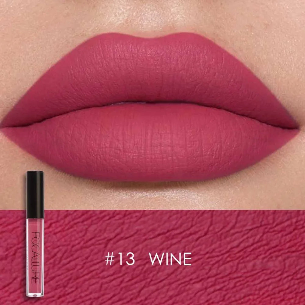 FOCALLURE Waterproof Liquid Lipstick Batom Red Velvet Lip Tint Brown Nude Matte Colourful Lipstick Makeup Cosmetics Maquiagem - Seprincess