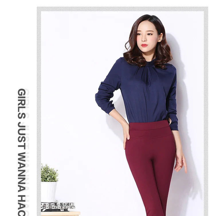 Summer stlye women office work pants High stretch cotton ladies straight pants  female High Waist trousers clothes S-XXXL 4XL