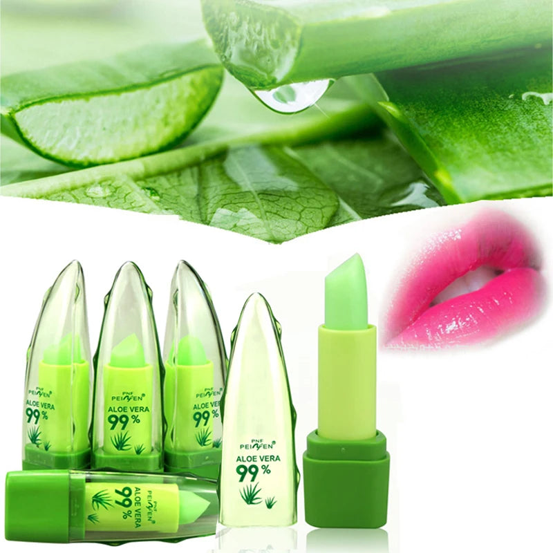 99% ALOE VERA Moistourizing Lips Batom Jelly Lipstick Long Lasting Temperature Change Color Lipstick Makeup - Seprincess