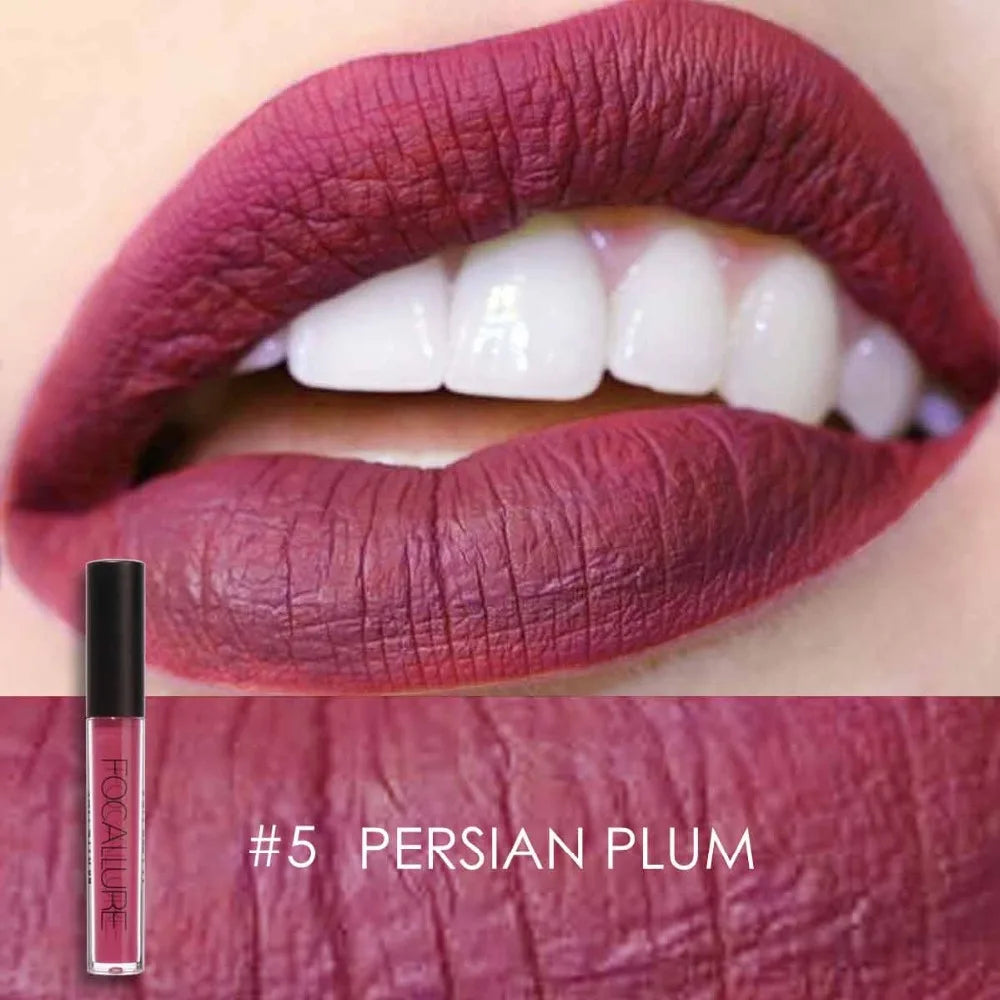 FOCALLURE Waterproof Liquid Lipstick Batom Red Velvet Lip Tint Brown Nude Matte Colourful Lipstick Makeup Cosmetics Maquiagem - Seprincess