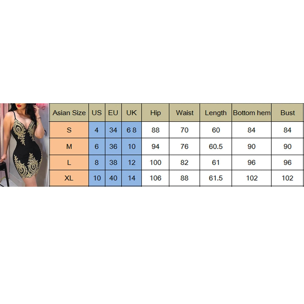 Women's Bandage Bodycon V-neck Sleeveless Embroidery Sexy arrival Dress Evening Party Club Short Mini Dress - Seprincess